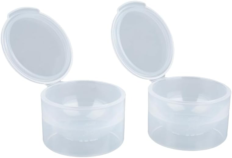 Hinge Cream Case Set | 2 Pieces | Clear | 12g Compact Travel Containers for Skincare & Cosmetics - Image 1